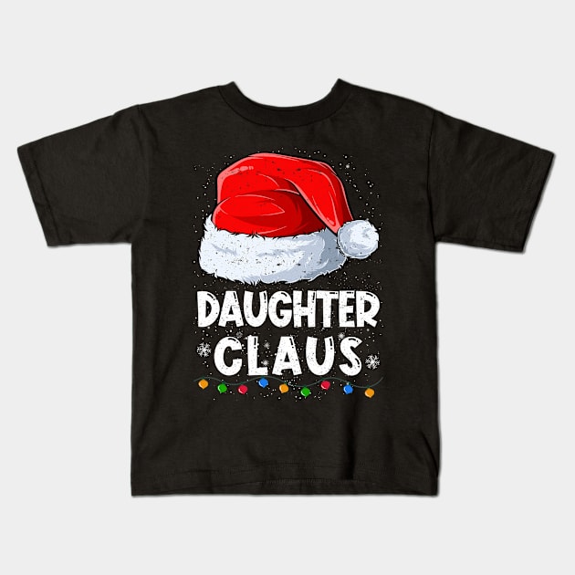 Daughter Claus Christmas Santa Family Matching Pajama Kids T-Shirt by tabaojohnny